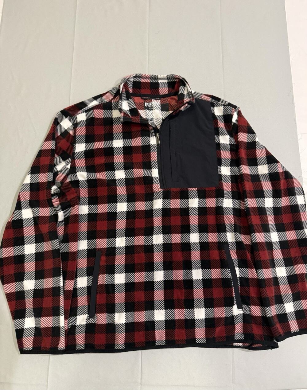 Duluth Trading Sweatshirt Mens XL Plaid Fleece Relaxed Fit Cabin Sweater